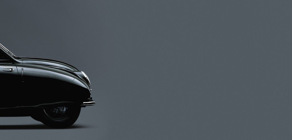 Classic Saab car against background