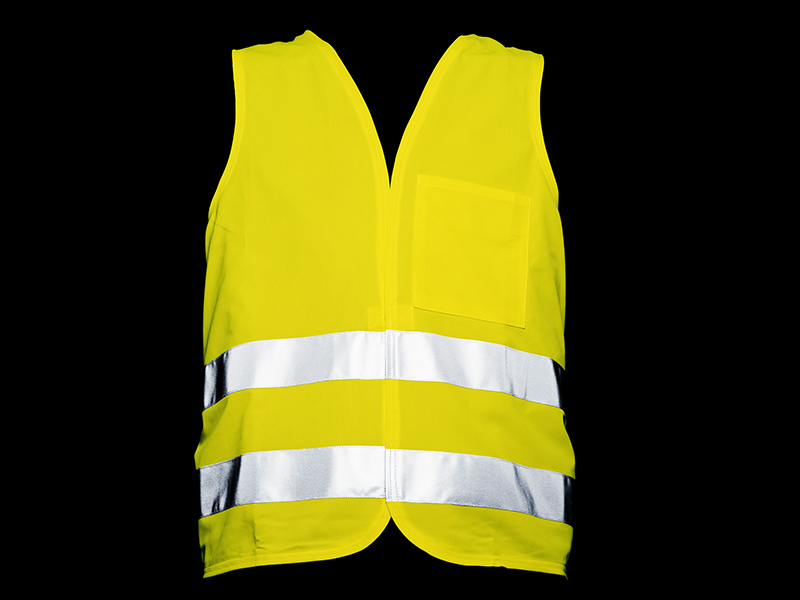 Reflective vest against black background